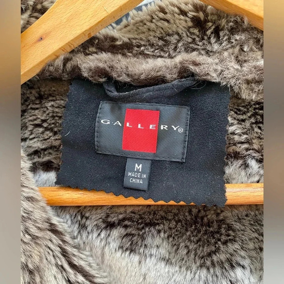 Vintage Jacket Women’s Medium Shearling Faux Suede MidLength Coat Faux Fur Lined - Picture 7 of 10